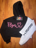 Black and White Crop Hoodie
