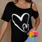 Cheer Mom Heart Off The Shoulder