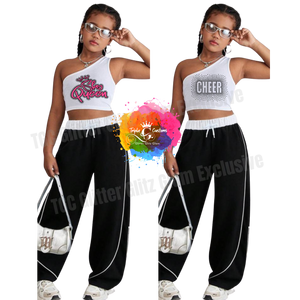Rhinestone Crop 2-Piece Set