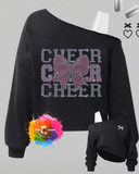 Cheer Bow Off The Shoulder Rhinestone Shirt