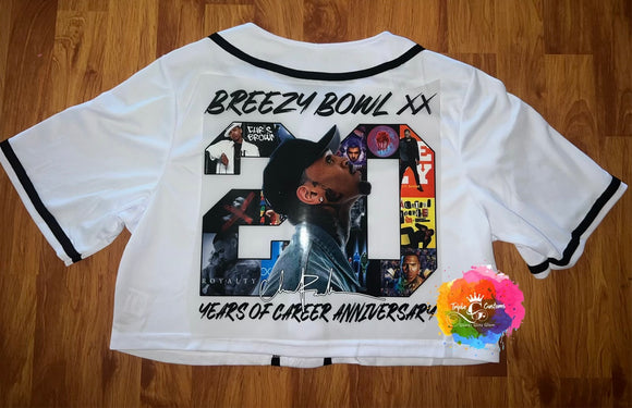 Freestyle Chris Brown Crop Baseball Jersey Promo