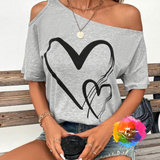 Cheer Mom Heart Off The Shoulder