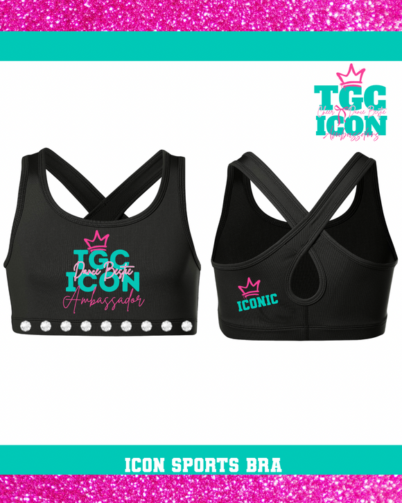 Cheer Bestie ICON Ambassador Sports Bra( rhinestone outline)