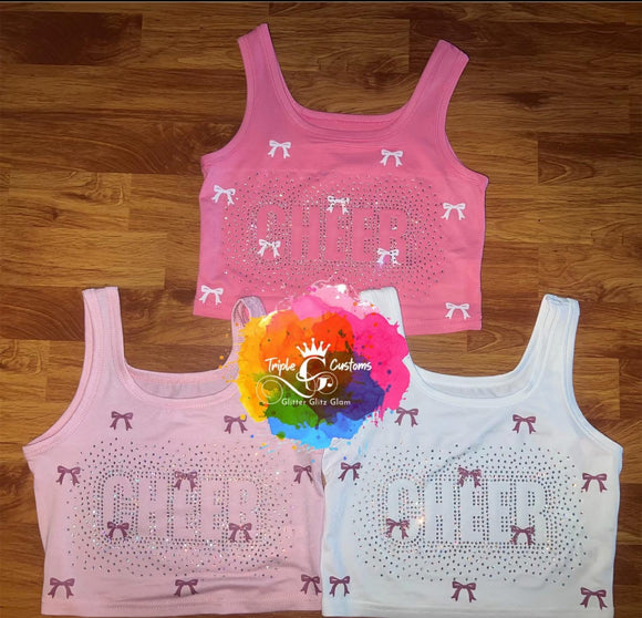 Rhinestone Bow Crop