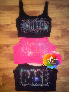 Rhinestone Glitter Crop Tank