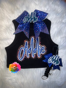 Rhinestone Glitter Crop and Bow