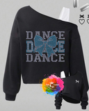 Cheer Bow Off The Shoulder Rhinestone Shirt
