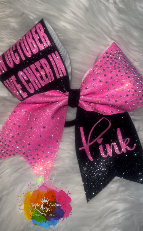 Rhinestone Pink Out Cheer Bow