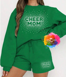 Cheer Mom Bling Set: Sweatshirt and Shorts