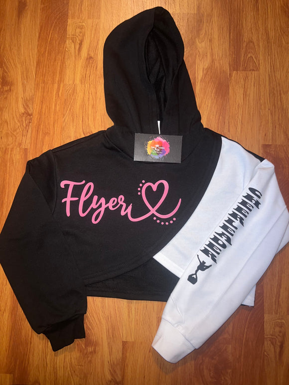 Black and White Crop Hoodie