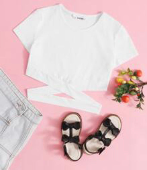 Criss Cross White Crop- Customize